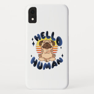 Hello human Meditating yoga dog iPhone XR Case