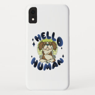 Hello human Meditating yoga dog iPhone XR Case