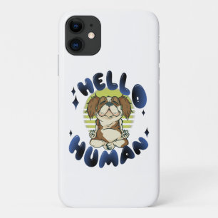 Hello human Meditating yoga dog iPhone 11 Case