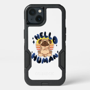 Hello human Meditating yoga dog iPhone 13 Case