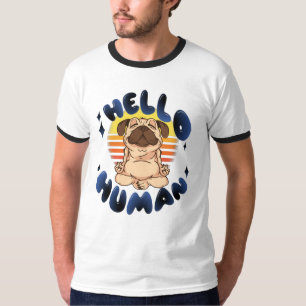 Hello human Meditating yoga dog T-Shirt