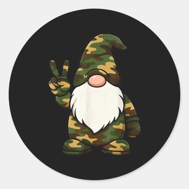 Hello Hunting Season Christmas Camouflage Camo Gno Classic Round Sticker (Front)