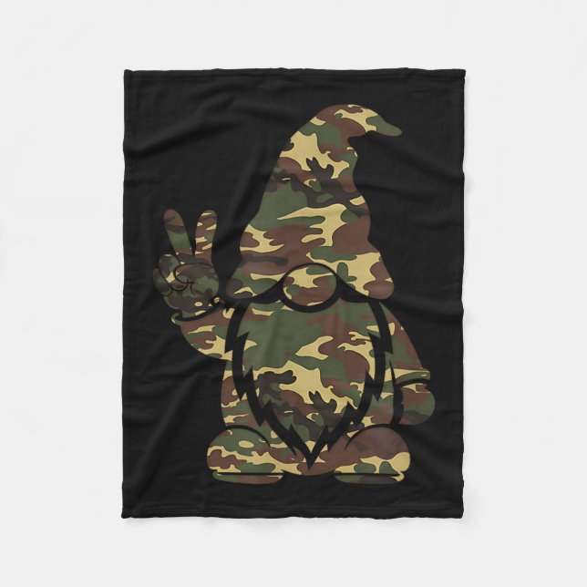 Hello Hunting Season Christmas Camouflage Camo Gno Fleece Blanket (Front)