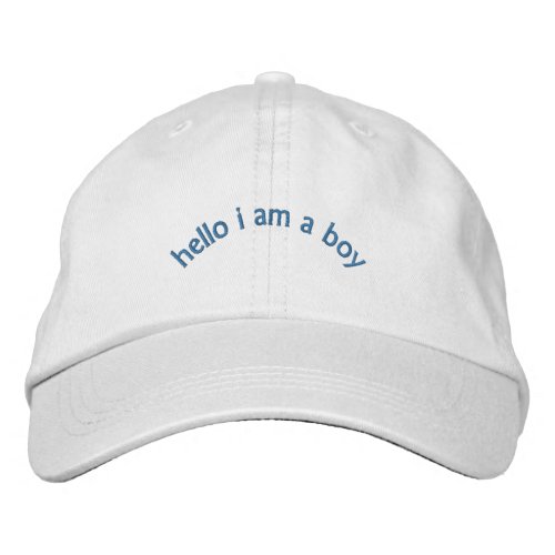 hello i am a boy embroidered baseball cap