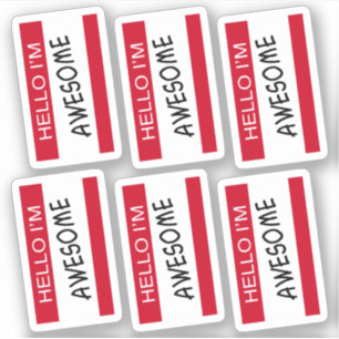 Hello I Am Awesome Set of 6 Sticker