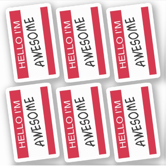 Hello I Am Awesome Set of 6 Sticker (Front)