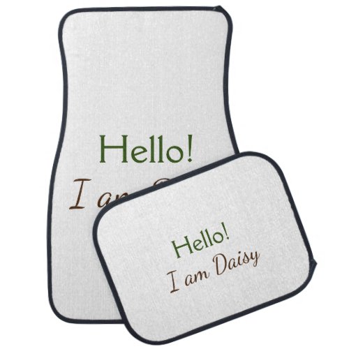 Hello I am Daisy add name text simple minimal y    Car Floor Mat