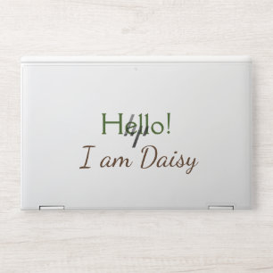 Hello I am Daisy add name text simple minimal y HP Laptop Skin