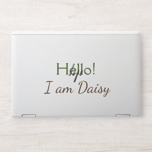 Hello I am Daisy add name text simple minimal y    HP Laptop Skin