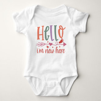 Hello, I Am New Here – Baby Boy Bodysuit