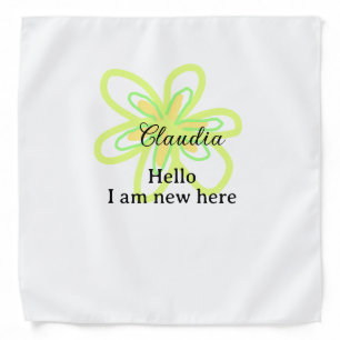 Hello I am new here name yellow green flower kids Bandana