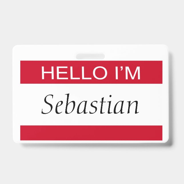 Hello I Am Personalized Badge (Front)