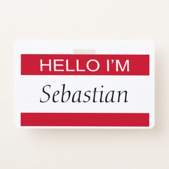 Hello I Am Personalized Badge | Zazzle