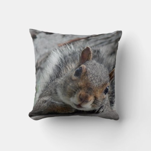 Hello I am Squirrel Throw Pillow