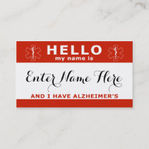 HELLO i have alzheimers emergency contact card