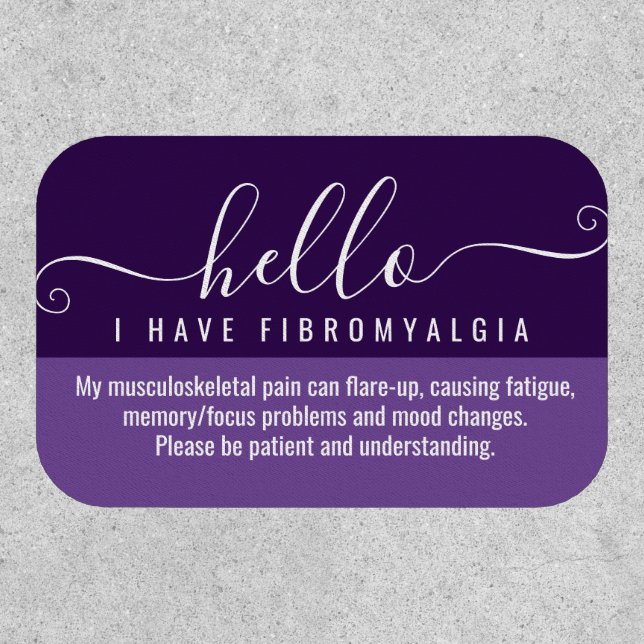 hello i have FIBROMYALGIA disability id Patch (Front)