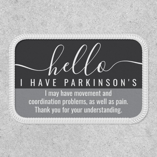 hello i have PARKINSONS disability id Patch (Front)