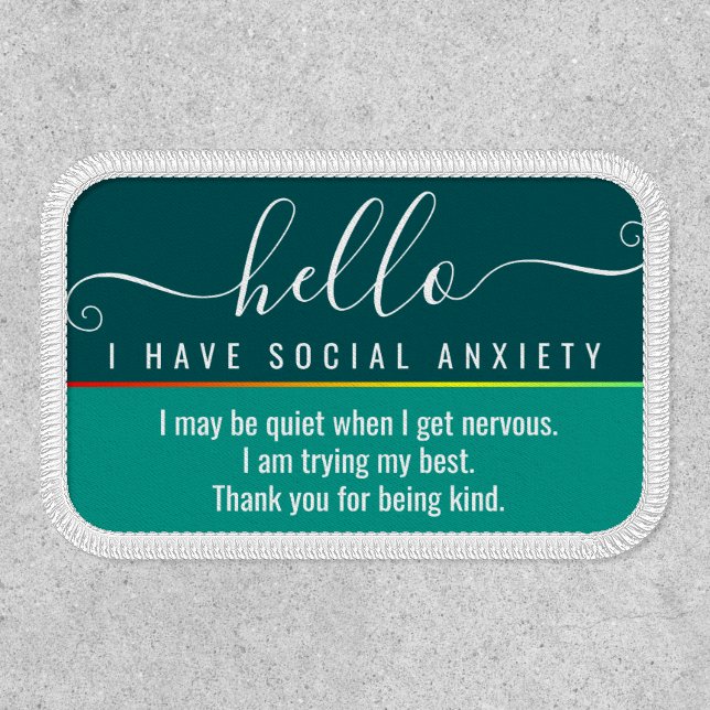 hello i have social anxiety and emergency contact  patch (Front)