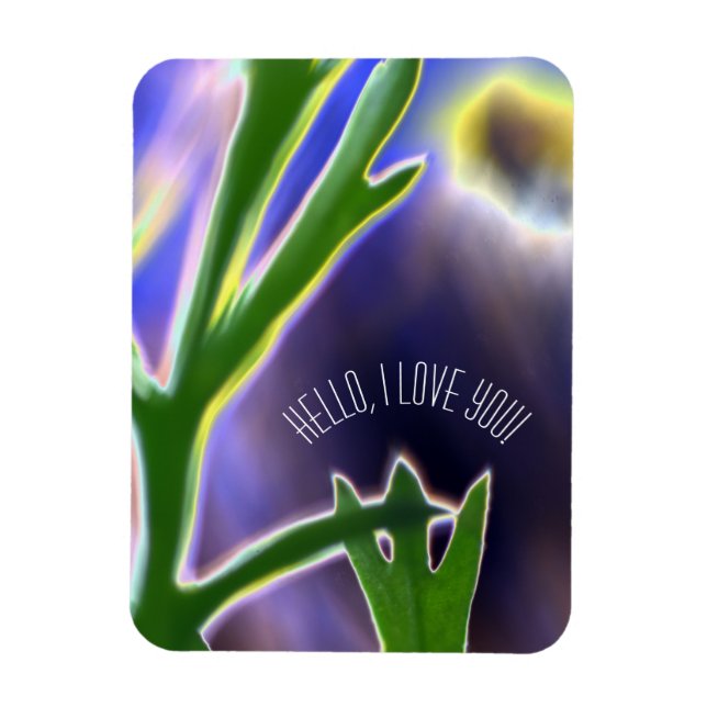 "Hello, I love you" Flexible Photo Magnet (Vertical)