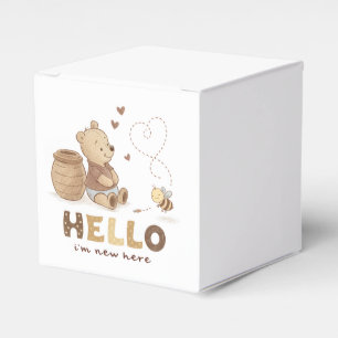 Hello I’m New Here Cute Classic Teddy Bear Favor Boxes