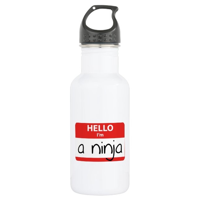 Hello I'm A Ninja Water Bottle (Front)