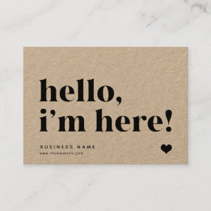 Hello I'm Here   Branding Thank You Insert Kraft