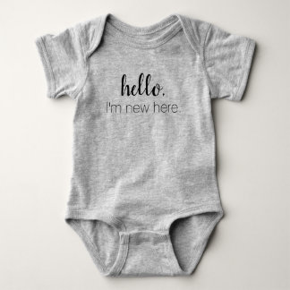 Hello I'm New Here Baby Announcement Baby Bodysuit