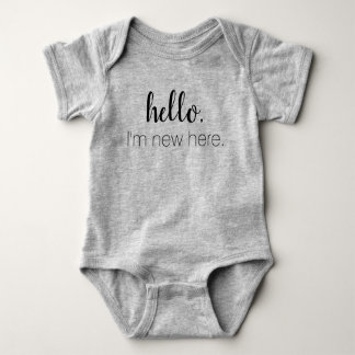 Hello I'm New Here Baby Announcement Bodysuit