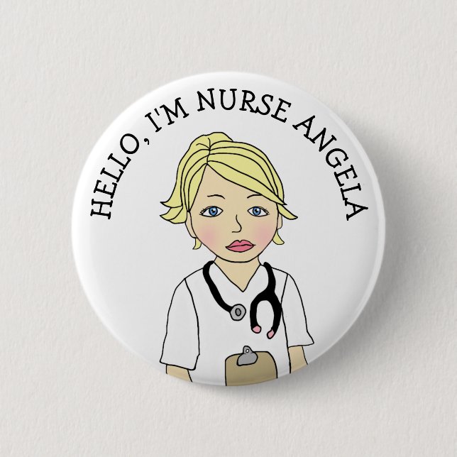 Hello, I'm Nurse Add Name Button (Front)