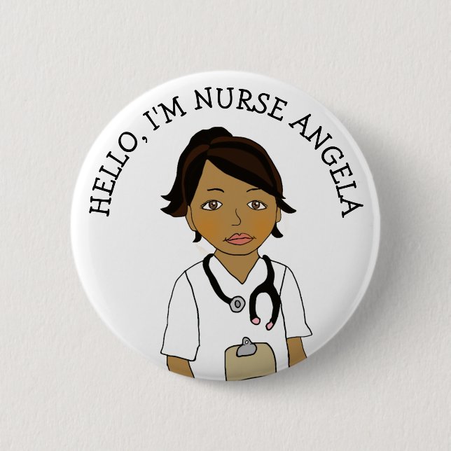 Hello, I'm Nurse Add Name Button (Front)