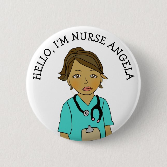 Hello, I'm Nurse Add Name Button (Front)