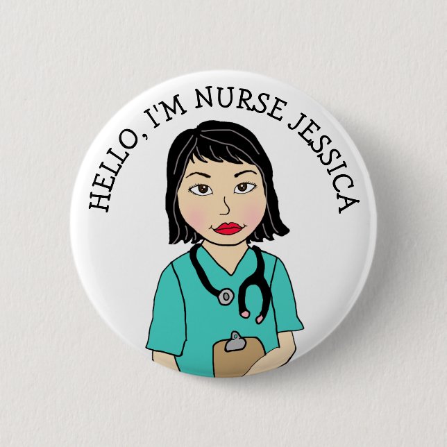 Hello, I'm Nurse Add Name Button (Front)
