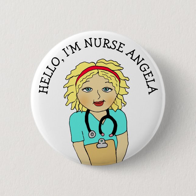 Hello, I'm Nurse Add Name Button (Front)