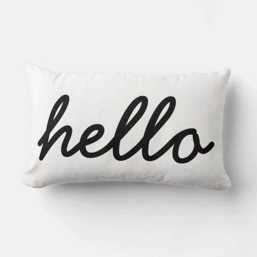 Hello in a Playful Font Lumbar Pillow