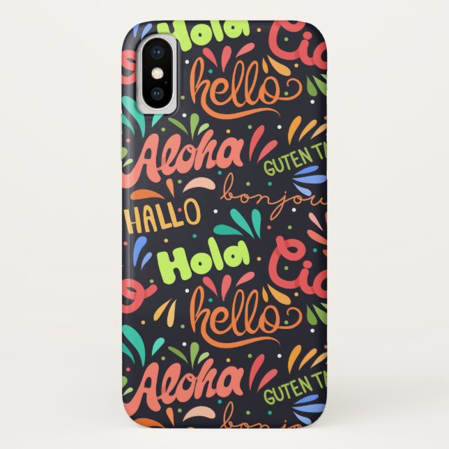Hello In Different Languages Case-Mate iPhone Case (Back)