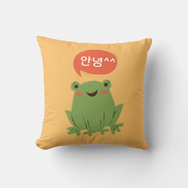 hello in Korean Throw Pillow (Front)