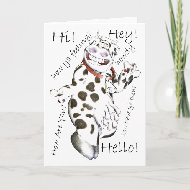 Hello in lots of ways, Hey, Hi, How Ya feeling, cu Card (Front)