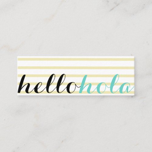 Hello interpreter translator language teacher mini business card