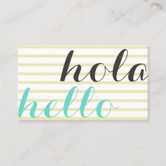 Hello, interpreter translator teacher languages business card