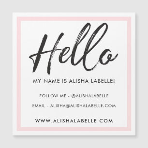 Hello Introduction Brush Script & Pink Frame