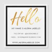 Hello Introduction Gold Brush Script & Black Frame (Front)