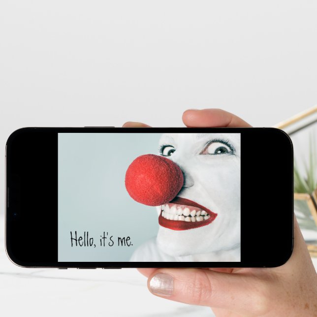 Hello, It's Me Funny Clown Face Card (Front Digital)