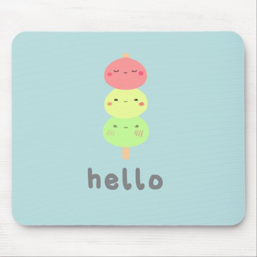 Hello Kawaii Hanami Dango Japanese Dessert Cute  Mouse Pad