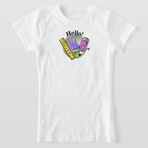 Hello Kinder Garten Grade Shirt Back to School T_Shirt