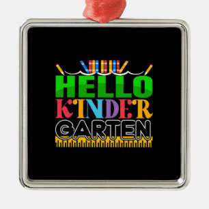 Hello Kinder Garten Metal Ornament