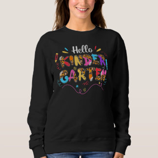 Hello Kindergarten Back To School 1st Day Leopard  Sweatshirt