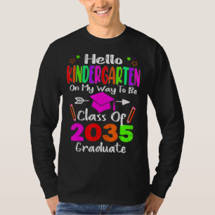 Hello Kindergarten Back To School Class Of 2035 Gr T-Shirt