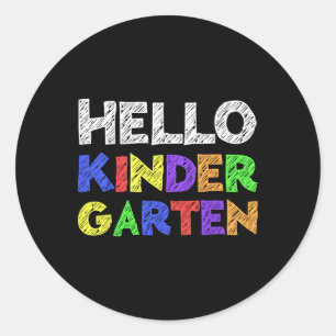 Hello Kindergarten Back To School Classic Round Sticker