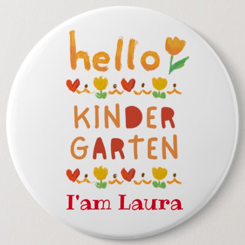 Hello Kindergarten _ Back To School Gift  T_Shirt  Button