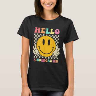 Hello Kindergarten Back To School Groovy Teacher S T-Shirt